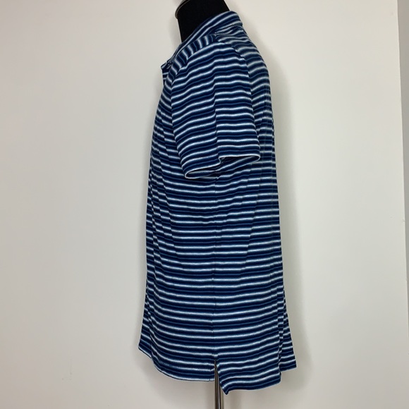 BILLY REID Striped Blue Pima Cotton Polo Shirt L - Picture 8 of 12